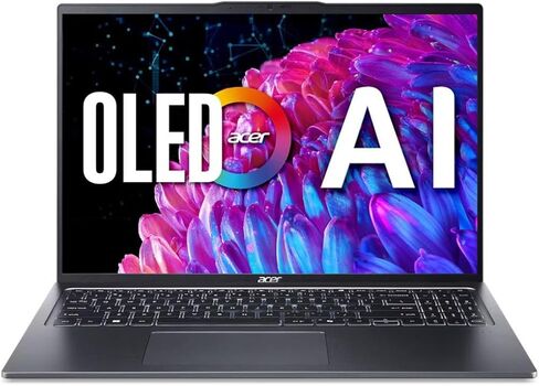 كمبيوتر محمول acer Swift Go 16 Intel Evo AI 16 بوصة OLED WQXGA+ (3200x2000) معالج Intel Core Ultra 5 125H 120 هرتز 8 جيجابايت رام 512 جيجابايت SSD Windows 11 Home Gen 4 in Kuwait