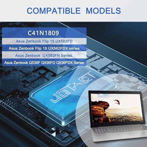 JOTACT C41N1809 Laptop Battery Compatible with ASUS ZenBook Flip 15 UX562 UX562FD UX562FDX UX562FN Q536FD Q536F Series Notebook 0B200-03070000 15.4V 57Wh in Kuwait