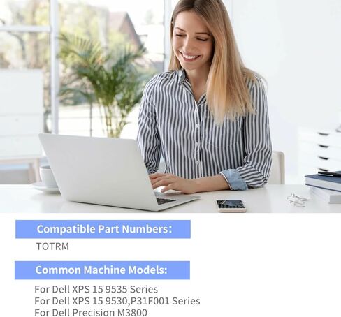 TOTRM T0TRM 61WH بطارية كمبيوتر محمول بديلة لـ Dell XPS 15 9530 Precision M3800 Series H76MV 0H76MY 7D1WJ 07D1WJ Y758W 11.1V in Kuwait
