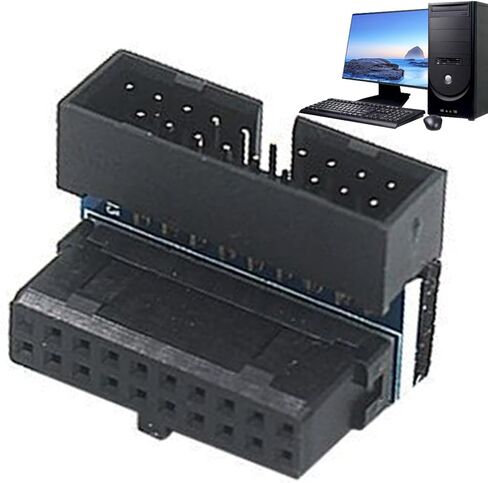 USB C 90 Degree Adapter | 19/20-Pin Right Angle Connector,USB Motherboard Extension Adapter | for Computer PC Workstation Home Office Game Room in Saudi Arabia