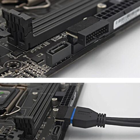 USB C 90 Degree Adapter | 19/20-Pin Right Angle Connector,USB Motherboard Extension Adapter | for Computer PC Workstation Home Office Game Room in Saudi Arabia