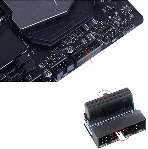 USB C 90 Degree Adapter | 19/20-Pin Right Angle Connector,USB Motherboard Extension Adapter | for Computer PC Workstation Home Office Game Room in Saudi Arabia