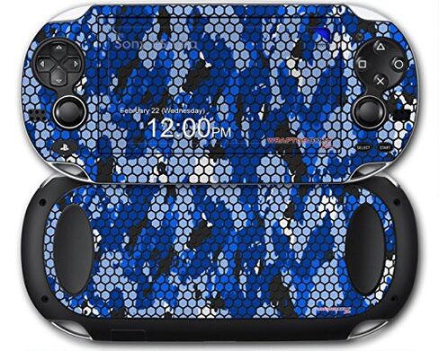 HEX Mesh Camo 01 Blue Bright - غلاف بنمط الملصق يناسب جهاز Sony PS Vita in Kuwait