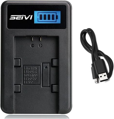 LCD USB Battery Charger for Sony DCR-SR15E, DCR-SR45E, DCR-SR55E, DCR-SR65E Handycam Camcorder in Kuwait