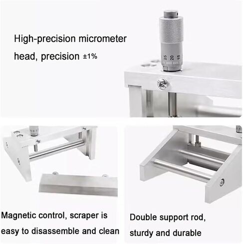 Film Coating Applicator, Wet Film Preparation Device Adjustable Film Coating Applicator Film Coater 0-3500μm Thick Laboratory Blade Coating Machine for Assessing The Covering(50mm) in Saudi Arabia