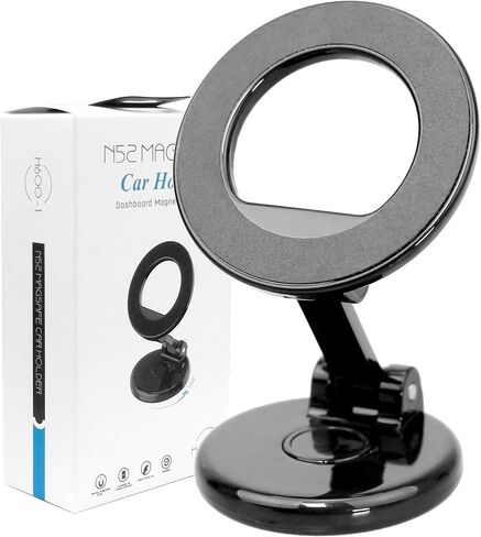 Magnetic Car Phone Holder, N55 Strong Magnets, 360° Rotation Dashboard Magnetic Phone Holder for Car, Folding Car Magnet Phone Mount for iPhone 16 15 14 13 Pro Max (Round-5) in Kuwait
