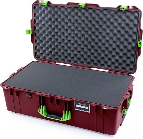 Pelican Air 1615 Case - Oxblood with Pluck Foam Set & Lid Foam with Teal Handles, Latches & Trolley in Kuwait