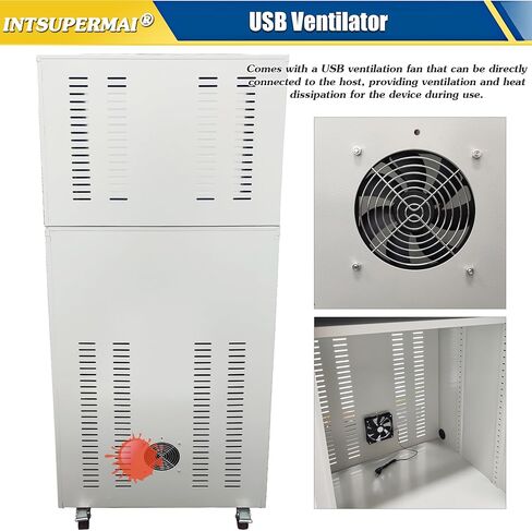 INTSUPERMAI Industrial Mobile Security LCD Computer Cabinet Enclosure Heavy-Duty Computer Cabinet Industrial Enclosed Rolling Computer Organization Cart with Doors Drawers Casters 25.59×2.62×62.8in in Kuwait