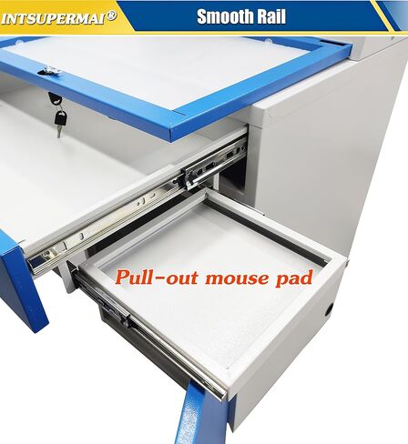 INTSUPERMAI Industrial Mobile Security LCD Computer Cabinet Enclosure Heavy-Duty Computer Cabinet Industrial Enclosed Rolling Computer Organization Cart with Doors Drawers Casters 25.59×2.62×62.8in in Kuwait