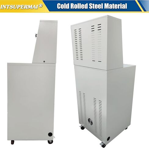 INTSUPERMAI Industrial Mobile Security LCD Computer Cabinet Enclosure Heavy-Duty Computer Cabinet Industrial Enclosed Rolling Computer Organization Cart with Doors Drawers Casters 25.59×2.62×62.8in in Kuwait