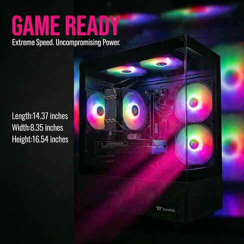 كمبيوتر مكتبي للألعاب، AMD R5 5500، RTX 3050 6G، 16 جيجا DDR4، 512 جيجا M.2 SSD، BX3 550W 80PLUS Bronze PSU، RGB Fan x5، WiFi جاهز ونظام التشغيل Windows 11 Home، أسود in Kuwait