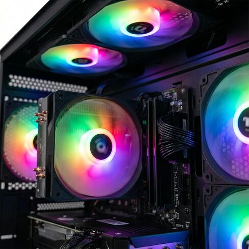 كمبيوتر مكتبي للألعاب، AMD R5 5500، RTX 3050 6G، 16 جيجا DDR4، 512 جيجا M.2 SSD، BX3 550W 80PLUS Bronze PSU، RGB Fan x5، WiFi جاهز ونظام التشغيل Windows 11 Home، أسود in Kuwait