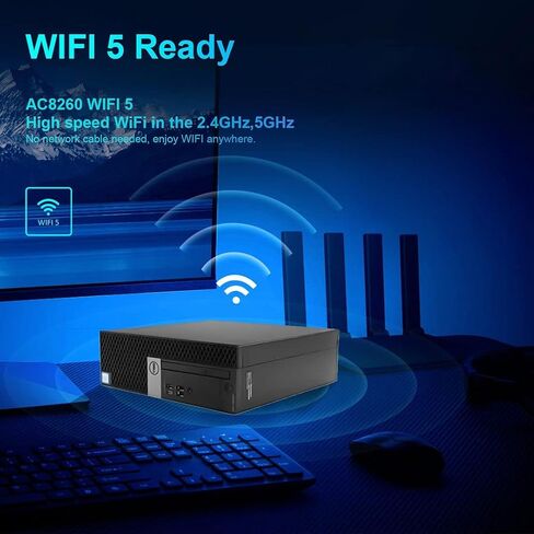 كمبيوتر مكتبي Dell OptiPlex 5040 SFF جهاز كمبيوتر مجدد، ذاكرة وصول عشوائي 16 جيجابايت، 1 تيرابايت M.2 NVMe M.2 SSD، Intel Core i5 6500، AC8260 WiFi مدمج، دعم شاشة HDMI 3، ماوس لوحة مفاتيح لاسلكية Windows 10 Altec (متجدد) in Kuwait