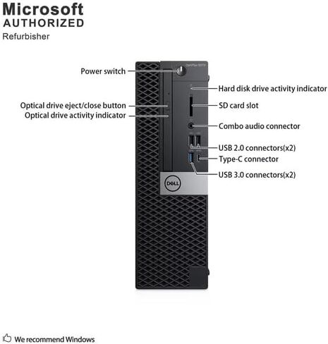 كمبيوتر مكتبي Dell OptiPlex 5070 SFF عالي الأداء للأعمال، كمبيوتر مكتبي Intel Core i7-9700 بسرعة 3.0 جيجا هرتز، ذاكرة الوصول العشوائي 8 جيجا، 256 جيجا SSD، لوحة مفاتيح وماوس، واي فاي، BT، دعم شاشة 4K، Windows 11 Pro (متجدد) in Kuwait