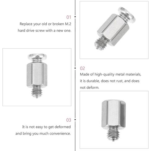 DOITOOL 20pcs M.2 SSD Hexagon Head Screws Kit for Compatible Motherboard Metal Computer Mounting Screws SSD Hard Drive Standoff for PC Assembly and Repair in Kuwait