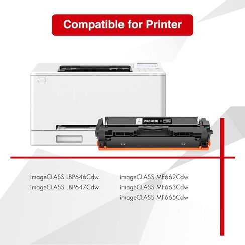 مجموعة خرطوشة حبر 075H 075 MF663Cdw MF665Cdw LBP646Cdw متوافقة مع Canon Color ImageCLASS MF660c LBP640c MF662CDW LBP647Cdw MF660 LBP640 طابعة 4 عبوات حبر عالي السعة أسود سماوي أصفر أرجواني in Kuwait