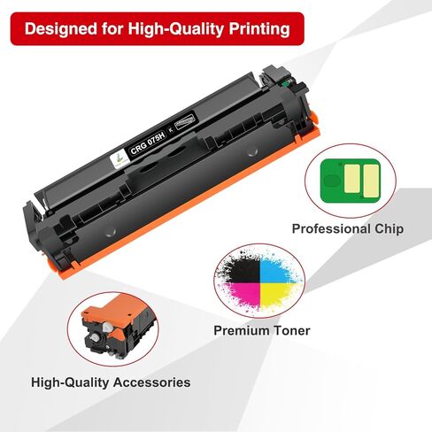 مجموعة خرطوشة حبر 075H 075 MF663Cdw MF665Cdw LBP646Cdw متوافقة مع Canon Color ImageCLASS MF660c LBP640c MF662CDW LBP647Cdw MF660 LBP640 طابعة 4 عبوات حبر عالي السعة أسود سماوي أصفر أرجواني in Kuwait