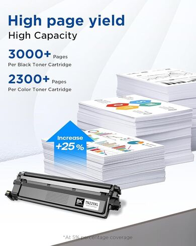 خرطوشة حبر بديلة TN229XL لطابعة Brother TN229 XL TN 229XL TN229 تعمل مع طابعة Brother HL-L3220CDW MFC-L3720CDW HL-L3280CDW HL-L3300CDW MFC-L3780CDW (حزمة BK/C/M/Y-4) in Kuwait