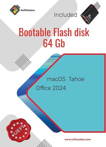 محرك أقراص فلاش قابل للتشغيل سعة 64 جيجابايت، نظام التشغيل MacOS Tahoe، Office 2024 in Kuwait