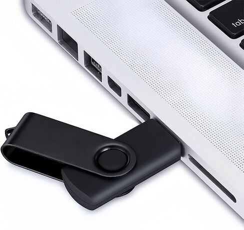 محركات أقراص فلاش USB سعة 32 جيجابايت، تصميم دوار لمحرك الإبهام، شريحة ذاكرة نقل عالية السرعة USB 2.0 للتخزين والنسخ الاحتياطي، أسود in Kuwait