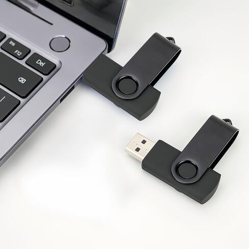 محركات أقراص فلاش USB سعة 32 جيجابايت، تصميم دوار لمحرك الإبهام، شريحة ذاكرة نقل عالية السرعة USB 2.0 للتخزين والنسخ الاحتياطي، أسود in Kuwait