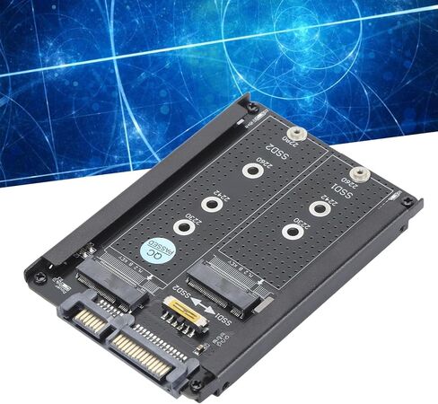 محول TOPINCN Dual M.2 SSD إلى 2.5 بوصة، حاوية NGFF B M Key III 6Gbps مع حامل إطار، لـ M.2 2230، 2242، 2260، 2280 SSD in Kuwait