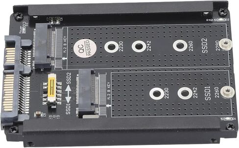 محول TOPINCN Dual M.2 SSD إلى 2.5 بوصة، حاوية NGFF B M Key III 6Gbps مع حامل إطار، لـ M.2 2230، 2242، 2260، 2280 SSD in Kuwait