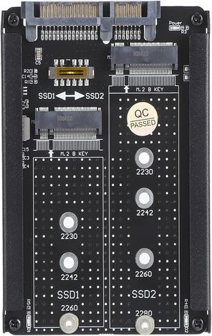 محول TOPINCN Dual M.2 SSD إلى 2.5 بوصة، حاوية NGFF B M Key III 6Gbps مع حامل إطار، لـ M.2 2230، 2242، 2260، 2280 SSD in Kuwait