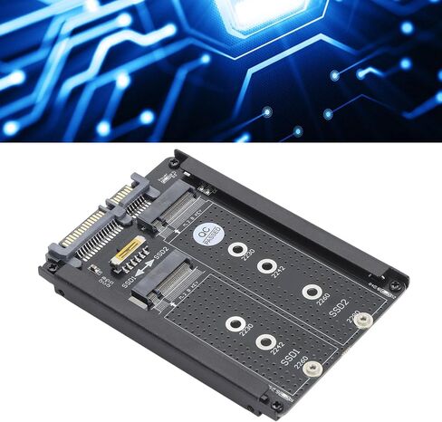 محول TOPINCN Dual M.2 SSD إلى 2.5 بوصة، حاوية NGFF B M Key III 6Gbps مع حامل إطار، لـ M.2 2230، 2242، 2260، 2280 SSD in Kuwait