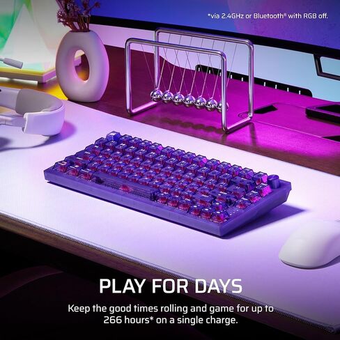 لوحة مفاتيح الألعاب الميكانيكية Corsair K65 Plus اللاسلكية بنسبة 75% RGB القابلة للتبديل السريع - تصميم QWERTY US، ومفاتيح خطية MLX Red v2 مشحمة مسبقًا، وتخميد الصوت بطبقة مزدوجة - أرجواني ذري in Kuwait