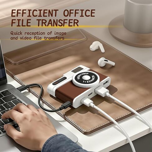 موزع USB C، موزع USB بـ 4 منافذ مع منفذي USB-A 2.0 و2 USB-C، محول محور USB صغير الحجم على شكل كاميرا لأجهزة الكمبيوتر المحمول وأجهزة MacBook والكمبيوتر اللوحي والملحقات in Kuwait