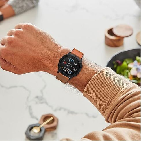 Leather Straps Compatible with Garmin Descent G2 Strap, 22mm Adjustable Replacement Wristband Premium Leather Band for Garmin Descent G2 Smartwatch in Saudi Arabia