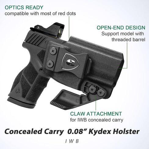 WARRIORLAND IWB Kydex Holster، Select Fit Springfield XD MOD.3، Canik Mete MC9، Taurus GX2/G2C، Glock 43X، FN Reflex، P365-XMACRO، HK VP9، Ruger RXM/Security 380، Equalizer/Shield EZ | الصفة. حفظ in Kuwait