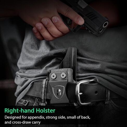 WARRIORLAND IWB Kydex Holster، Select Fit Springfield XD MOD.3، Canik Mete MC9، Taurus GX2/G2C، Glock 43X، FN Reflex، P365-XMACRO، HK VP9، Ruger RXM/Security 380، Equalizer/Shield EZ | الصفة. حفظ in Kuwait