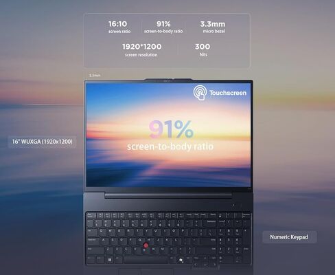 Lenovo ThinkPad E16 Gen 3 AI Business Laptop 16" Touchscreen FHD+ Display (AMD Ryzen 5 230 (> Ryzen 5 7535U), 32GB DDR5, 1TB SSD, Backlit KB, Fingerprint, 5MP RGB Webcam, Win 11 Pro) w/Copilot in Kuwait