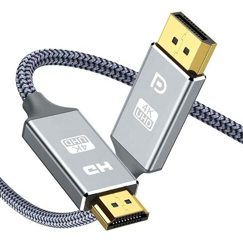 كابل USB C إلى HDMI بطول 3 في 1 وكابل DP وكابل DP إلى HDMI 4K فائق السرعة من النايلون مع حماية متقدمة، ومنفذ Thunderbolt لأجهزة الكمبيوتر المحمولة وأجهزة الكمبيوتر والكاميرات والتلفزيون عالي الدقة. in Kuwait
