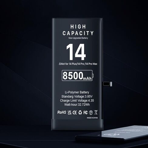 Battery for iPhone 14 8500mAh Upgrade Extra High Capacity Replacement Battery for iPhone 14 Models A2649、A2881、A2884、A2883、A2882, with Professional Repair Tool in Kuwait