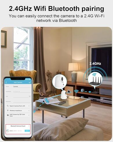 كاميرا مراقبة منزلية داخلية GENBOLT 2K WiFi لاسلكية، كاميرا للحيوانات الأليفة قابلة للإمالة مع بطارية 5000 مللي أمبير في الساعة، كاميرا IP CCTV Nanny Dog Cam لمراقبة الأطفال مع اكتشاف PIR in Kuwait