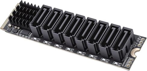 محول M.2 مع مفتاح M إلى البطاقة، شريحة ASMedia ASM1166 تدعم SSD وHDD لأجهزة الكمبيوتر المكتبية، تصميم مؤشر LED in Kuwait