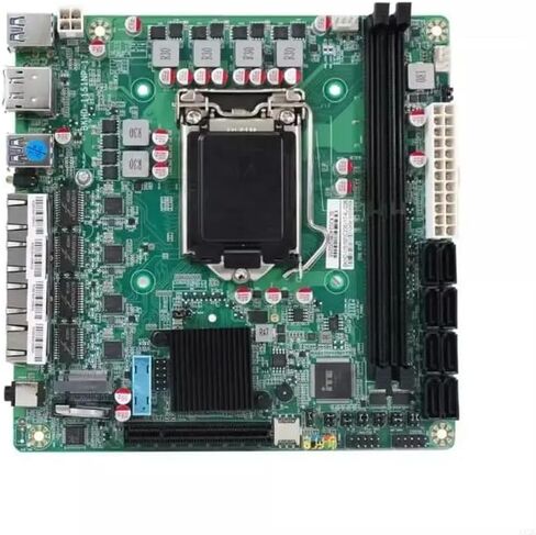 لوحة أم N17 NAS كمبيوتر مكتبي عالي السرعة، DDR4 LGA1151 يدعم i3/i5/i7، معالج Intel من الجيل السادس إلى التاسع، بطاقة شبكة 4 * 2.5G، M.2 NVME، 8SATA3.0/USB3.0/ لوحة توجيه ناعمة in Kuwait