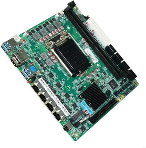 لوحة أم N17 NAS كمبيوتر مكتبي عالي السرعة، DDR4 LGA1151 يدعم i3/i5/i7، معالج Intel من الجيل السادس إلى التاسع، بطاقة شبكة 4 * 2.5G، M.2 NVME، 8SATA3.0/USB3.0/ لوحة توجيه ناعمة in Kuwait