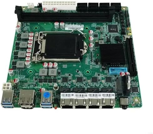 لوحة أم N17 NAS كمبيوتر مكتبي عالي السرعة، DDR4 LGA1151 يدعم i3/i5/i7، معالج Intel من الجيل السادس إلى التاسع، بطاقة شبكة 4 * 2.5G، M.2 NVME، 8SATA3.0/USB3.0/ لوحة توجيه ناعمة in Kuwait