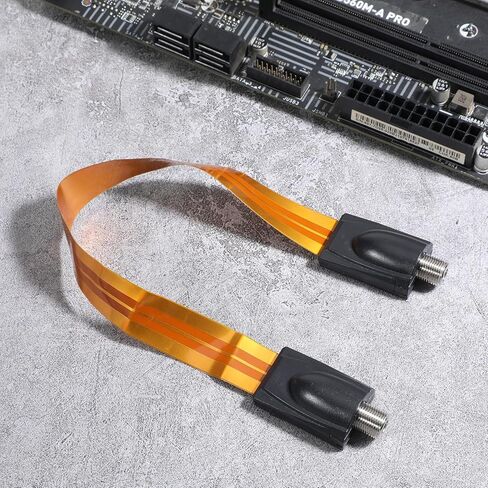 Flat Coaxial Cable, RG6 Coax Window Pass Through TV Cable Wire Slim F Female to Female 12 Inch Length for Window, Door Orange in Kuwait