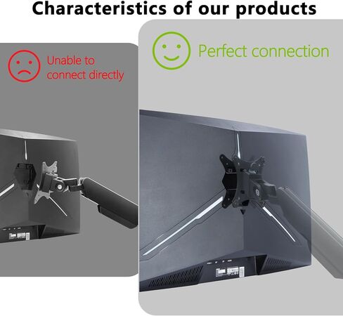 محول حامل C355B-QUN168 متوافق مع شاشة Scepter 35 بوصة فائقة الاتساع (يناسب V3L6W Zero-G، C355W-3440UN، C355B-3440UN1، C355B-QUN168) – 75x75 إلى 100x100 حامل تثبيت على الحائط in Kuwait