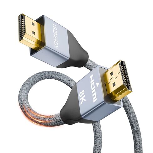 كابل HDMI 8K، كابل HDMI معتمد فائق السرعة 48 جيجابت في الثانية [8K@60 هرتز/ 4K@120HZ] HDR10، eARC، HDCP، HDMI 2.1 متوافق مع شاشة Netflix Roku TV PC وجهاز عرض PS5 Xbox (6.6 قدم) in Kuwait