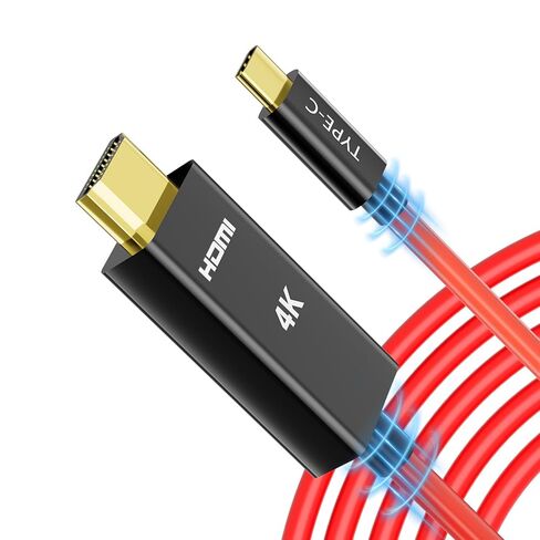 USB C to HDMI Cable 6Ft 4K High-Speed USB 3.1 Type-C to HDMI Cord [Thunderbolt 3/4/5 Compatible] with MacBook, Galaxy S9 to S24, iPhone 15/16, iPad Pro, iMac, Surface in Kuwait