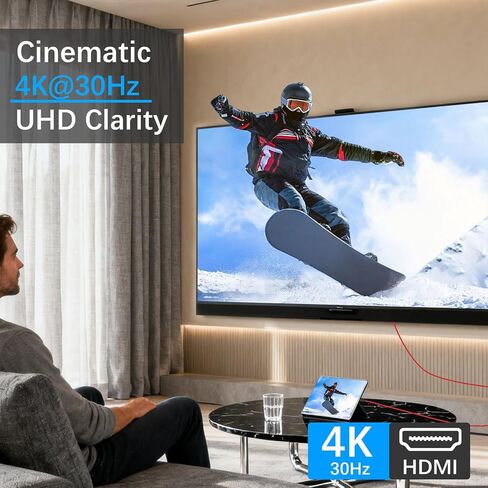 USB C to HDMI Cable 6Ft 4K High-Speed USB 3.1 Type-C to HDMI Cord [Thunderbolt 3/4/5 Compatible] with MacBook, Galaxy S9 to S24, iPhone 15/16, iPad Pro, iMac, Surface in Kuwait