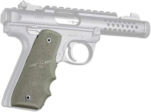 قبضة مطاطية مصبوبة من Hogue لـ Ruger MK IV MKIV 22/45 مع أخاديد الإصبع (OD أخضر، مقاس واحد) in Kuwait