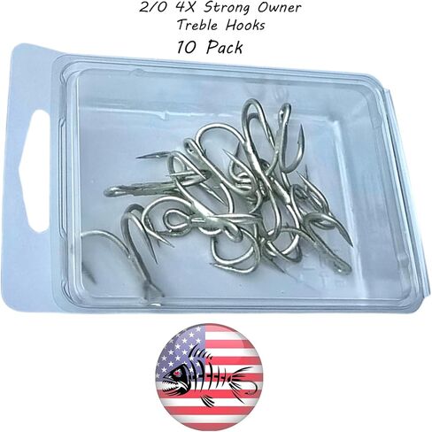 Owner 4X Strong 2/0 ST-66 Treble Hooks – Heavy Duty Replacement Fishing Hooks for Lures, Saltwater or Freshwater in Saudi Arabia