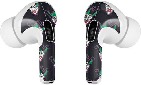 غلاف صوتي من Skinit متوافق مع Apple AirPods Pro (الجيل الثاني، 2022) - تصميم نمط شعار Warner Bros Joker مرخص رسميًا in Kuwait